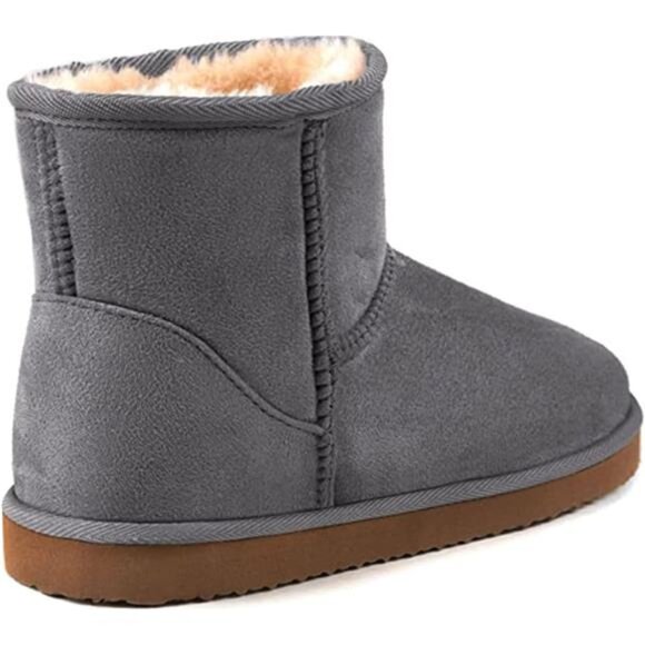 Women's Cozy Short Bootie Slippers, Winter Warm Hard Bottom House Shoes - Picture 4 of 7